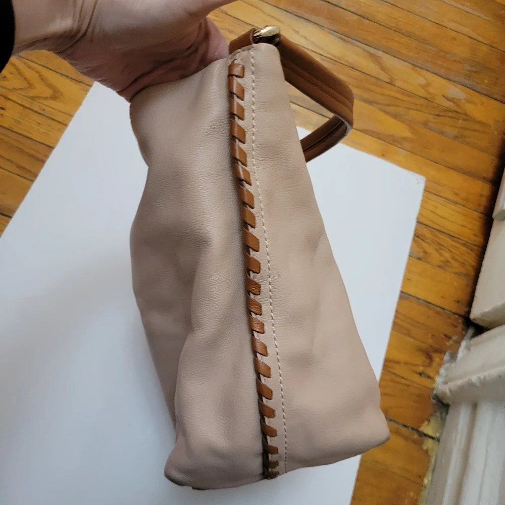 Cole Haan TwoTone Pebble Leather Slouchy Hobo Bag EUC Y2K Boho Chic Quiet Luxury